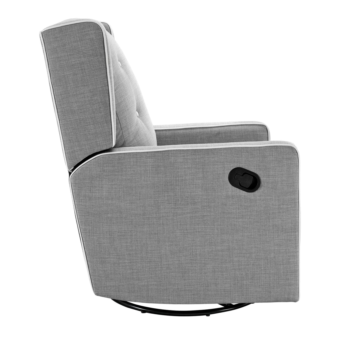 Mikayla Swivel Glider Recliner Chair Pocket Coil Seating - Grey Linen