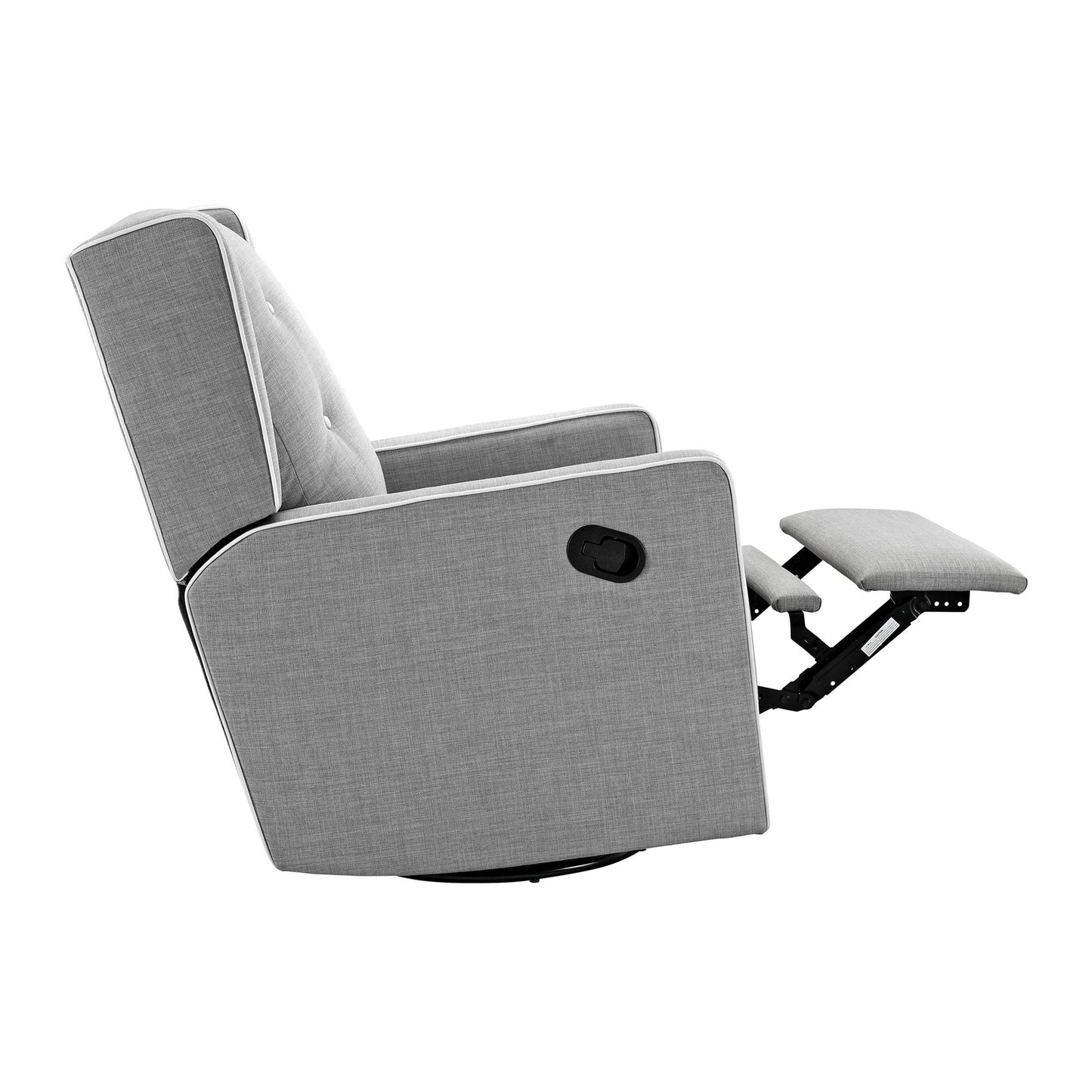 Mikayla Swivel Glider Recliner Chair Pocket Coil Seating - Grey Linen