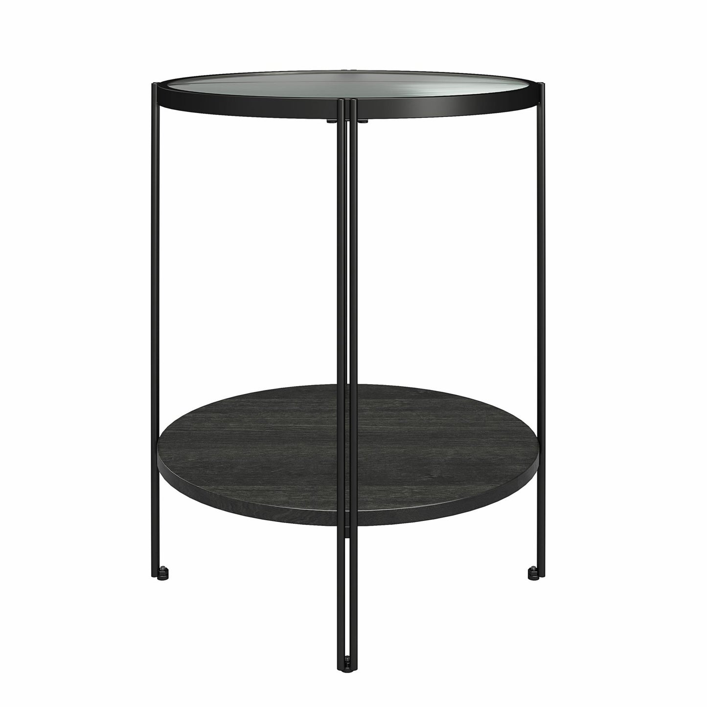 Ameriwood Home Lakeland Round End Table, Black Oak - Black Oak
