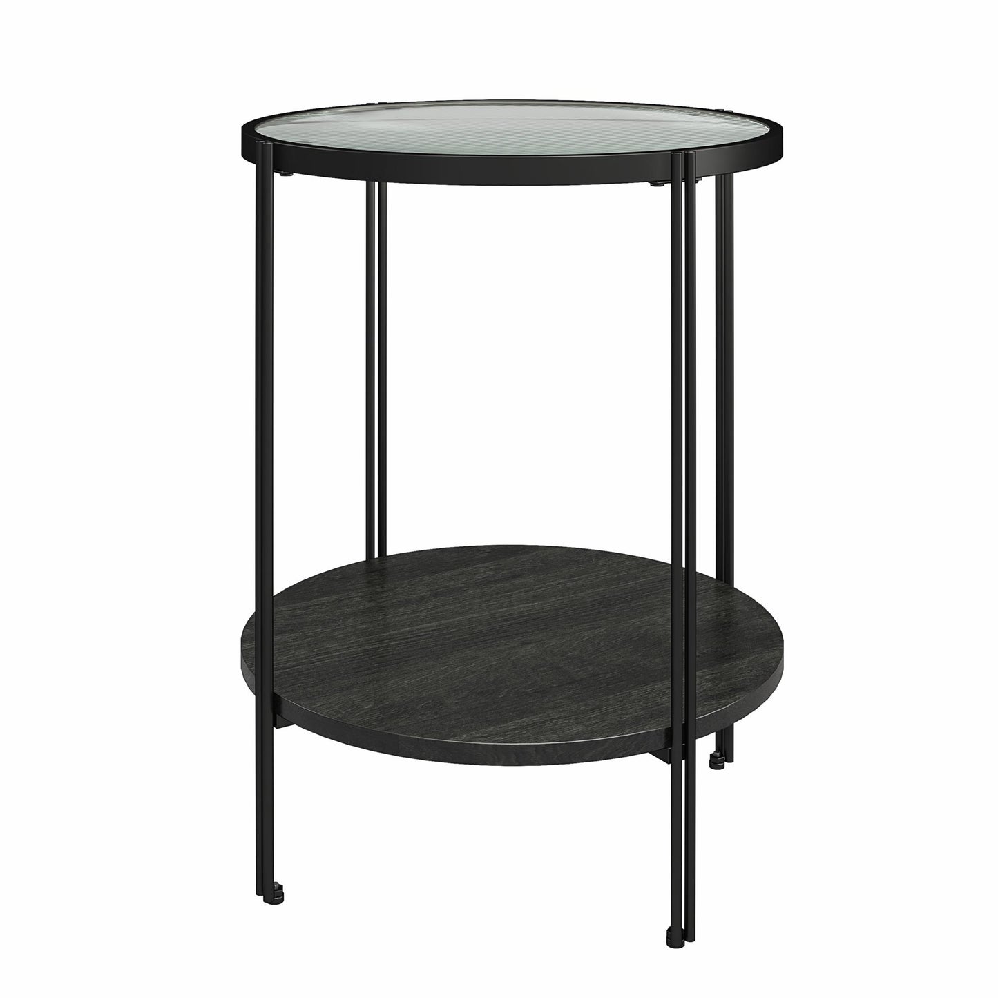 Ameriwood Home Lakeland Round End Table, Black Oak - Black Oak