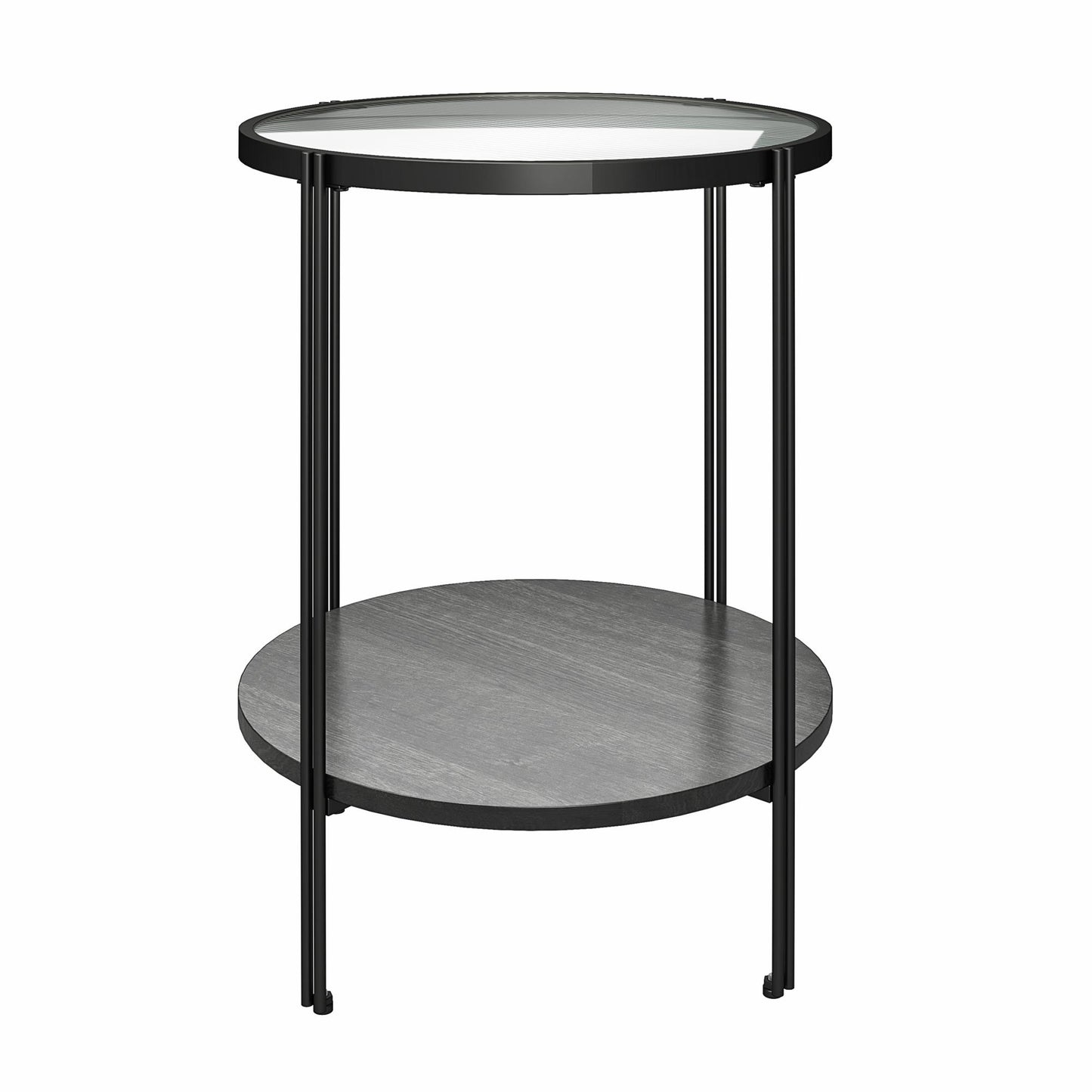 Ameriwood Home Lakeland Round End Table, Black Oak - Black Oak