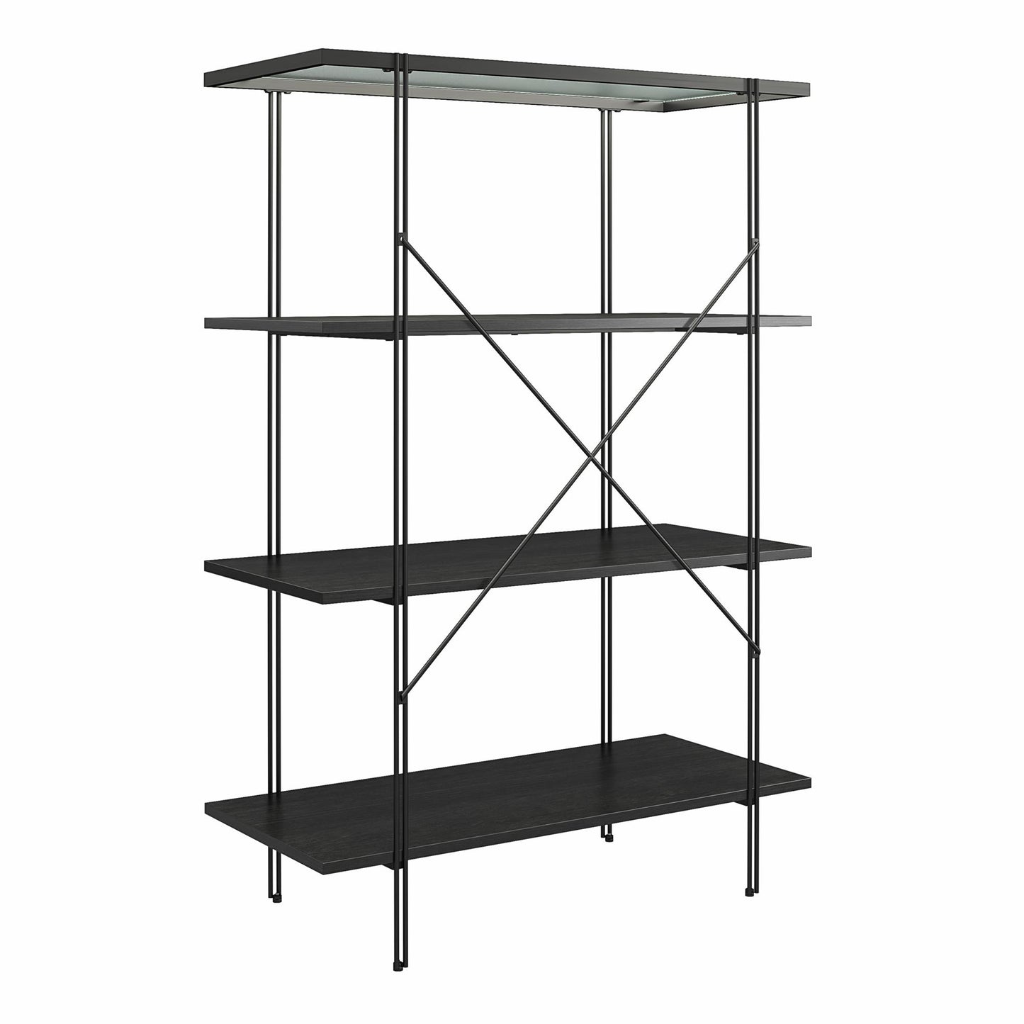 Ameriwood Home Lakeland 4 Shelf Bookcase, Black Oak - Black Oak