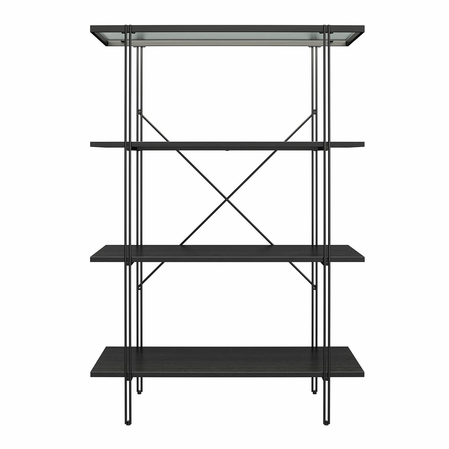 Ameriwood Home Lakeland 4 Shelf Bookcase, Black Oak - Black Oak
