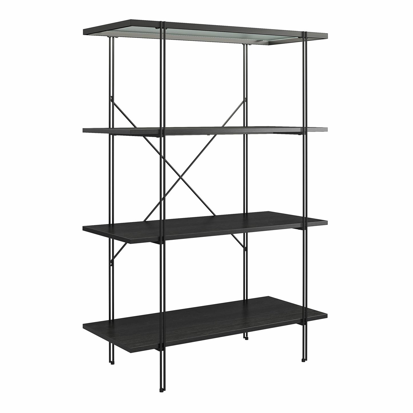 Ameriwood Home Lakeland 4 Shelf Bookcase, Black Oak - Black Oak