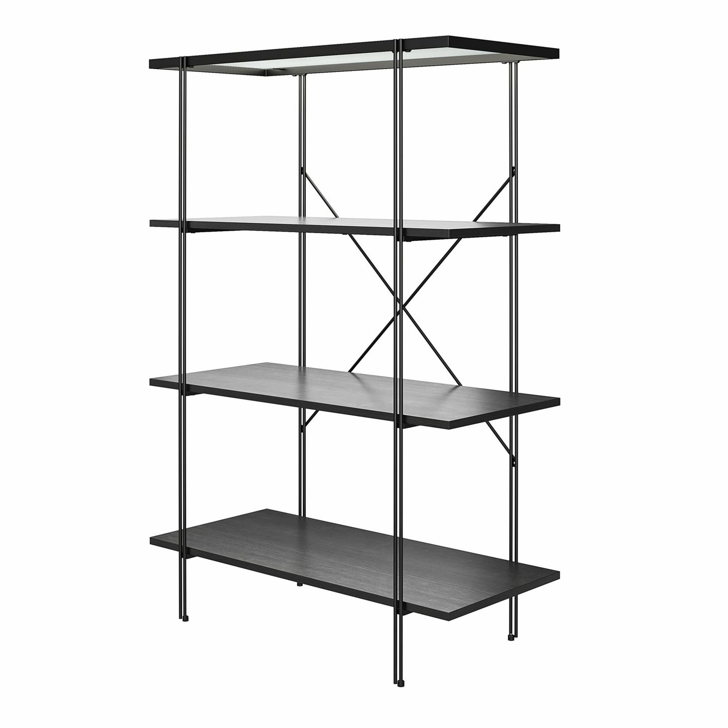 Ameriwood Home Lakeland 4 Shelf Bookcase, Black Oak - Black Oak