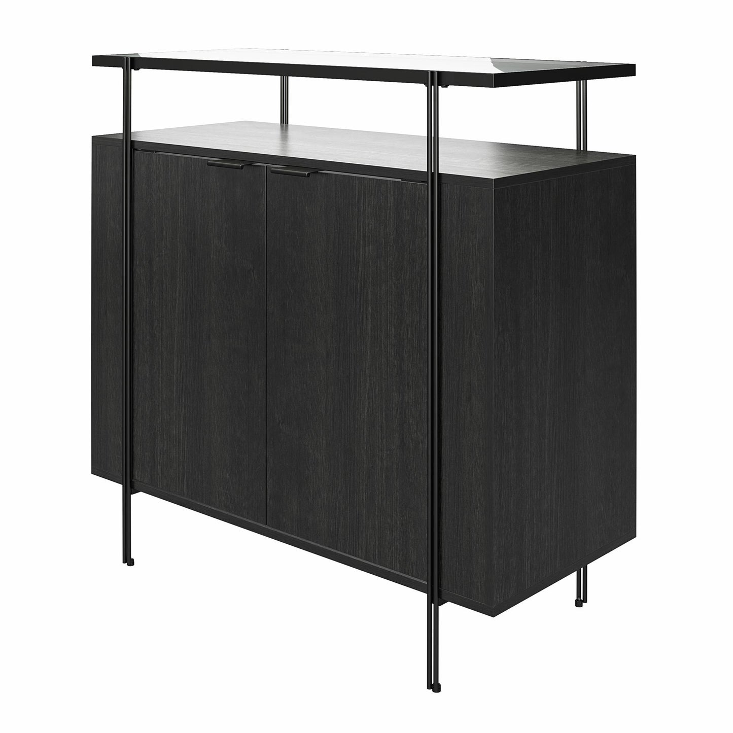Ameriwood Home Lakeland Bar Cabinet, Black Oak - Black Oak