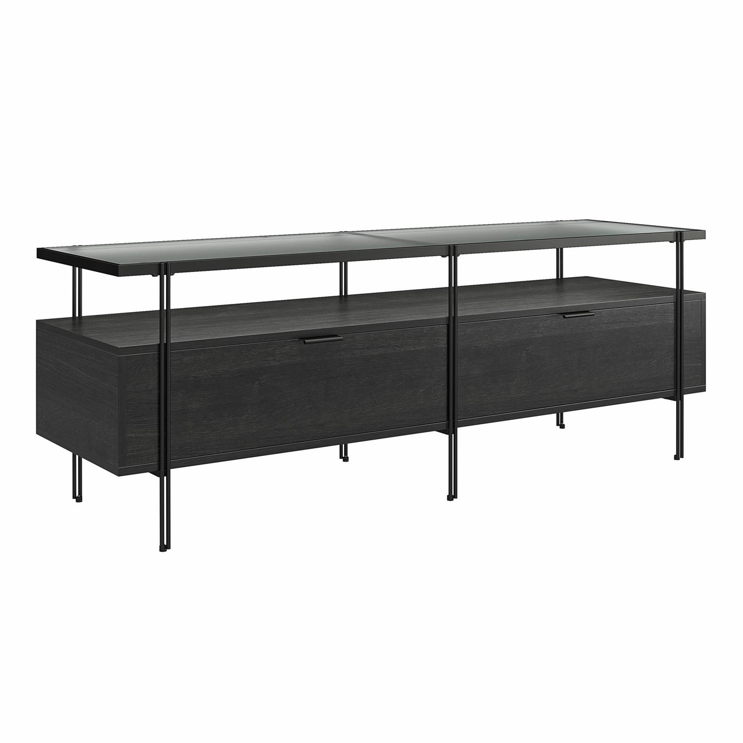 Ameriwood Home Lakeland TV Stand for TVs up to 60", Black Oak - Black Oak