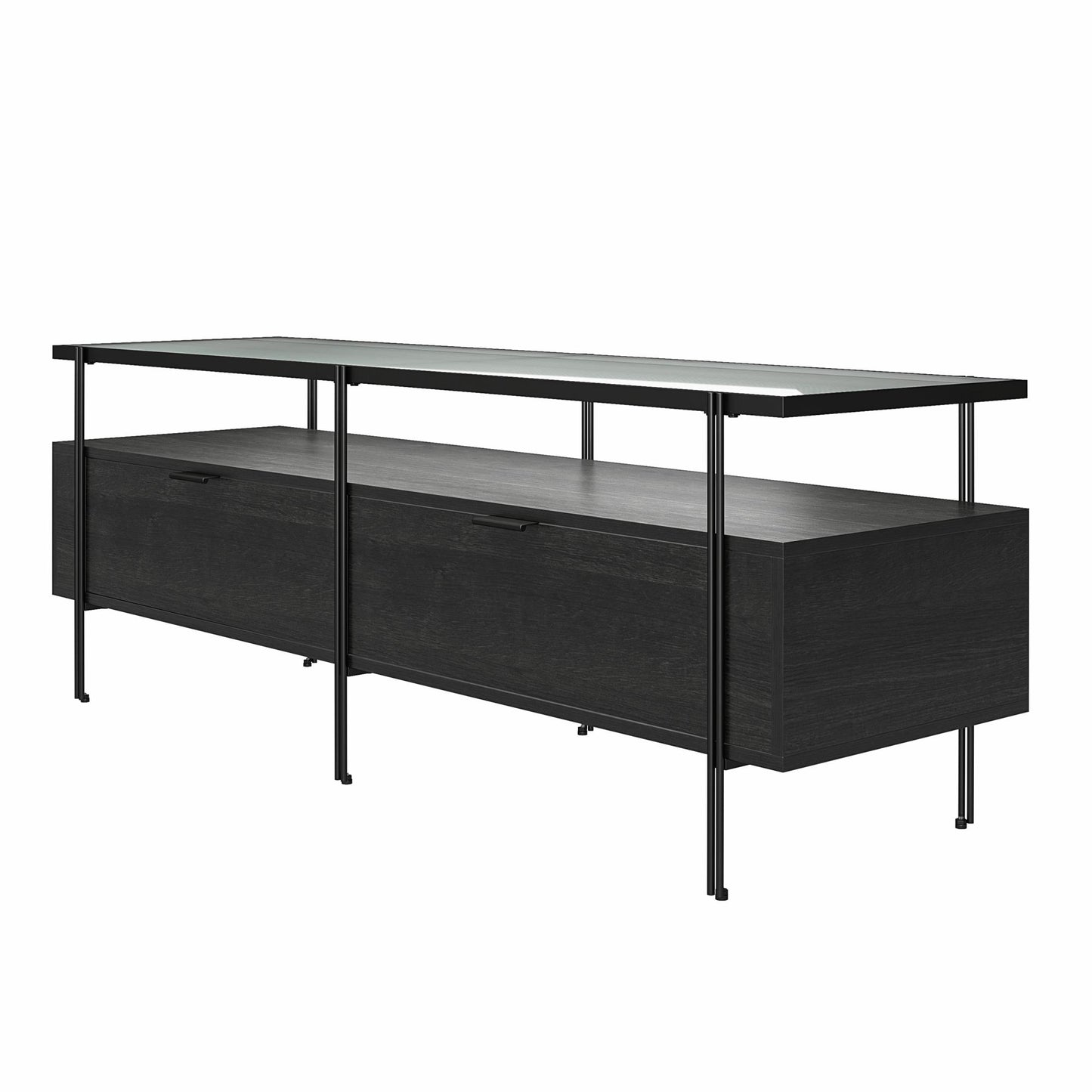Ameriwood Home Lakeland TV Stand for TVs up to 60", Black Oak - Black Oak