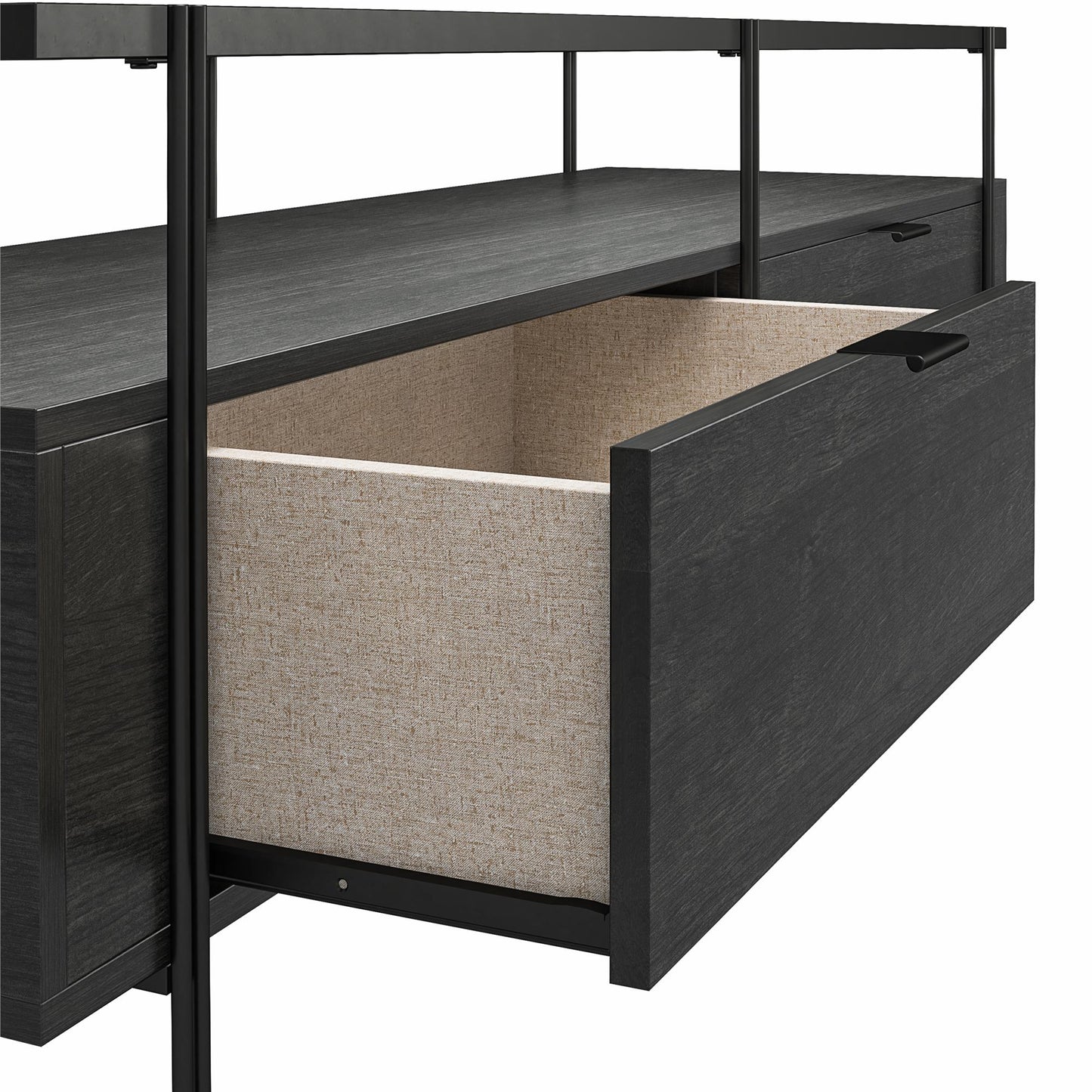 Ameriwood Home Lakeland TV Stand for TVs up to 60", Black Oak - Black Oak