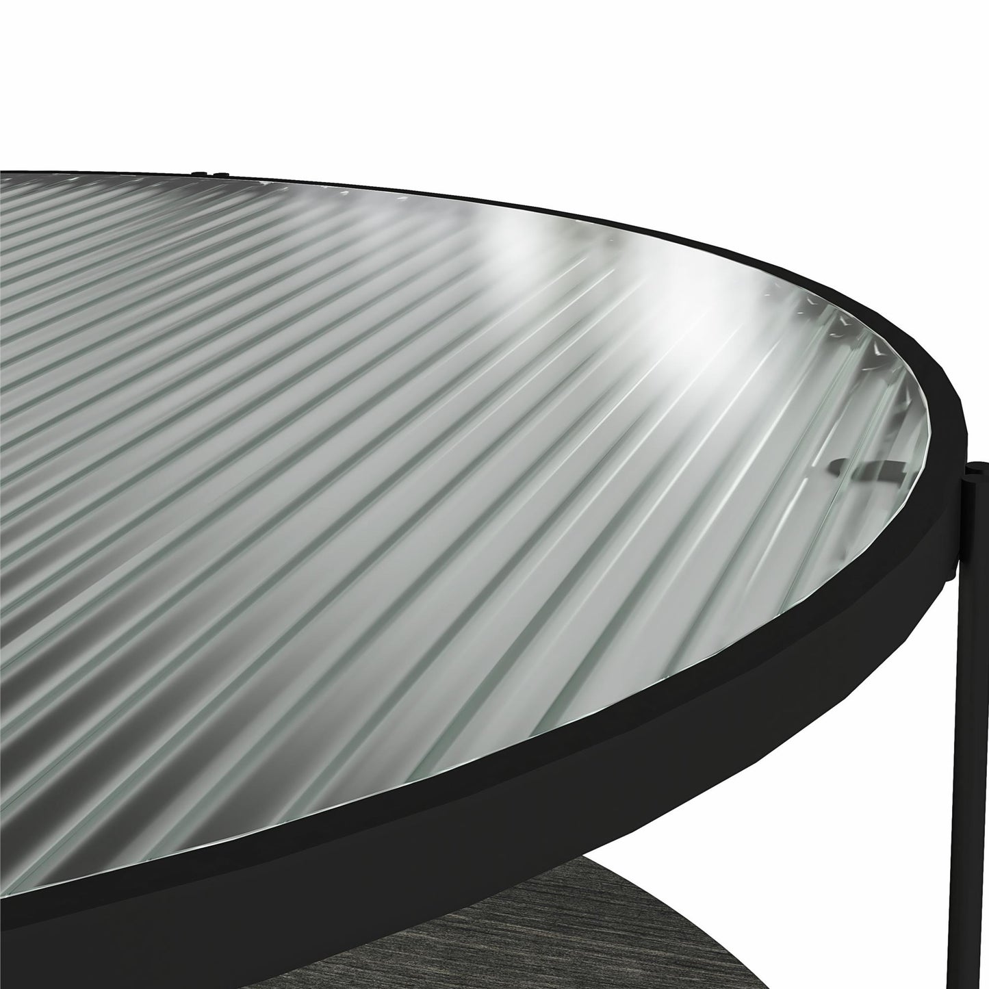 Ameriwood Home Lakeland Round Coffee Table, Black Oak - Black Oak