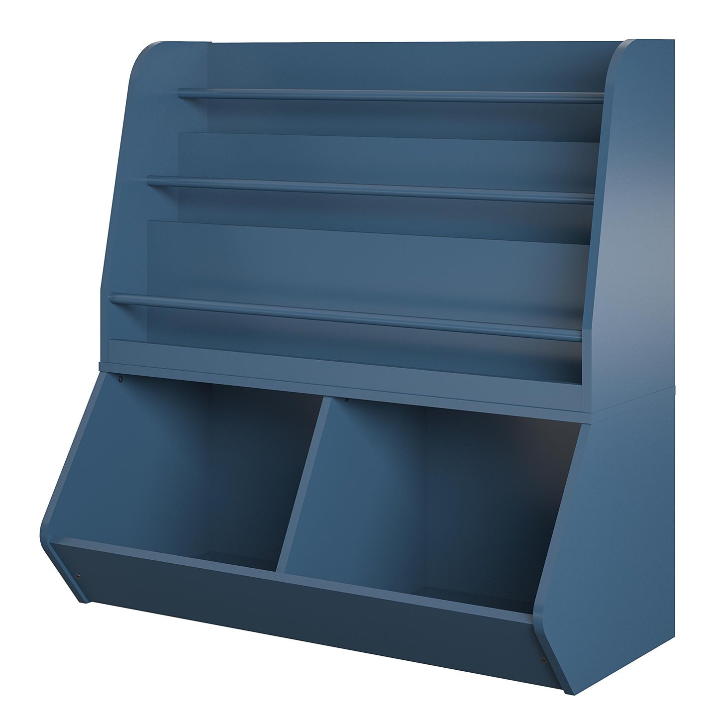 Jocelyn Kids Book and Toy Storage with 3 Shelves and 2 Open Compartments - Navy