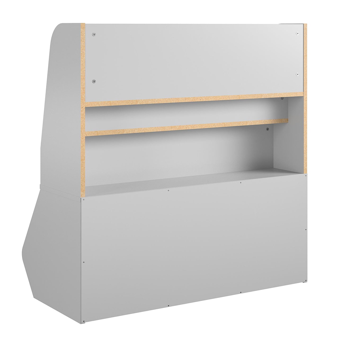 Jocelyn Kids Book and Toy Storage with 3 Shelves and 2 Open Compartments - Dove Gray