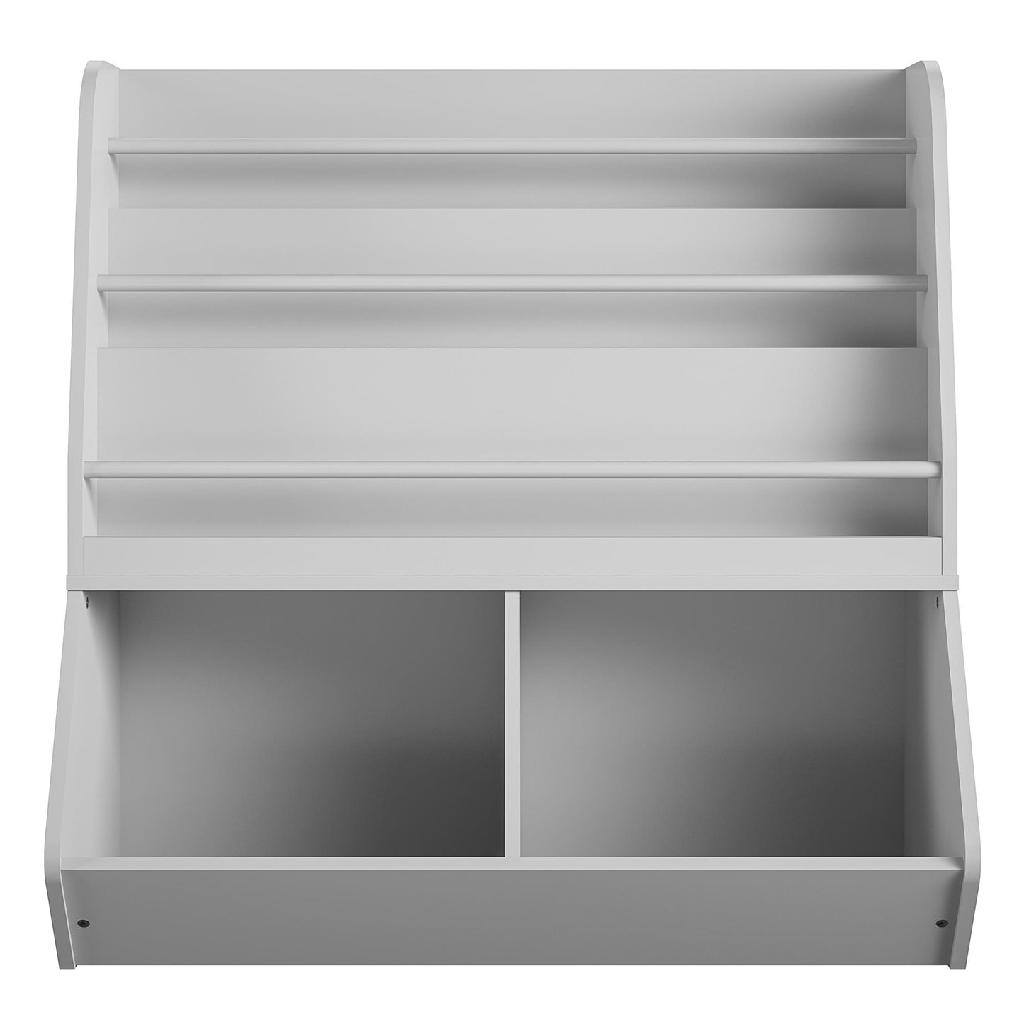 Jocelyn Kids Book and Toy Storage with 3 Shelves and 2 Open Compartments - Dove Gray