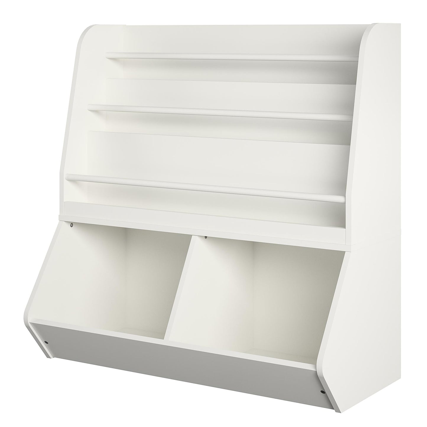 Jocelyn Kids Book and Toy Storage with 3 Shelves and 2 Open Compartments - White