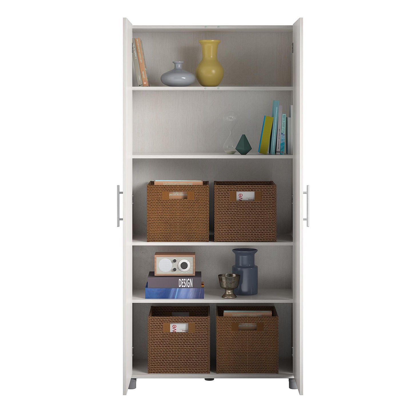 Camberly 36" Utility Storage Cabinet, Ivory Oak - Ivory Oak