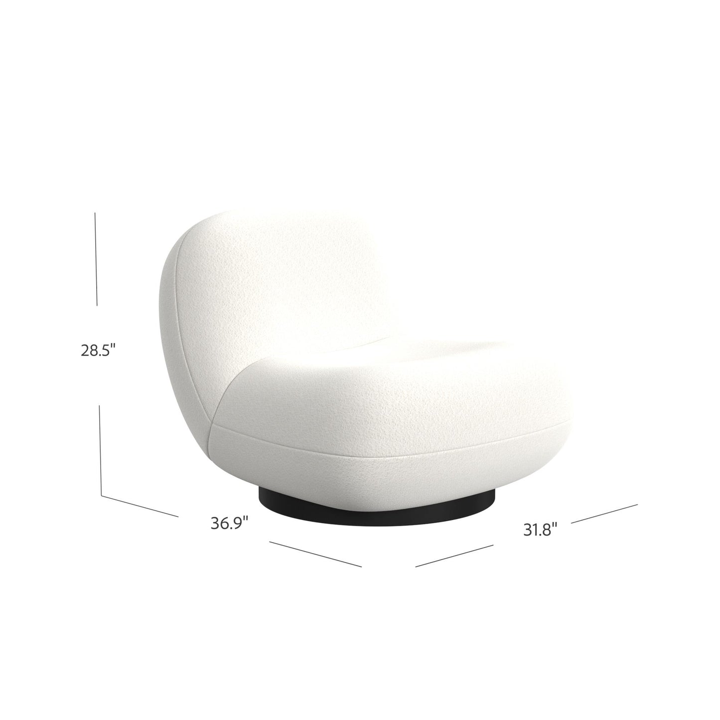 Crosby Boucle Swivel Chair - White