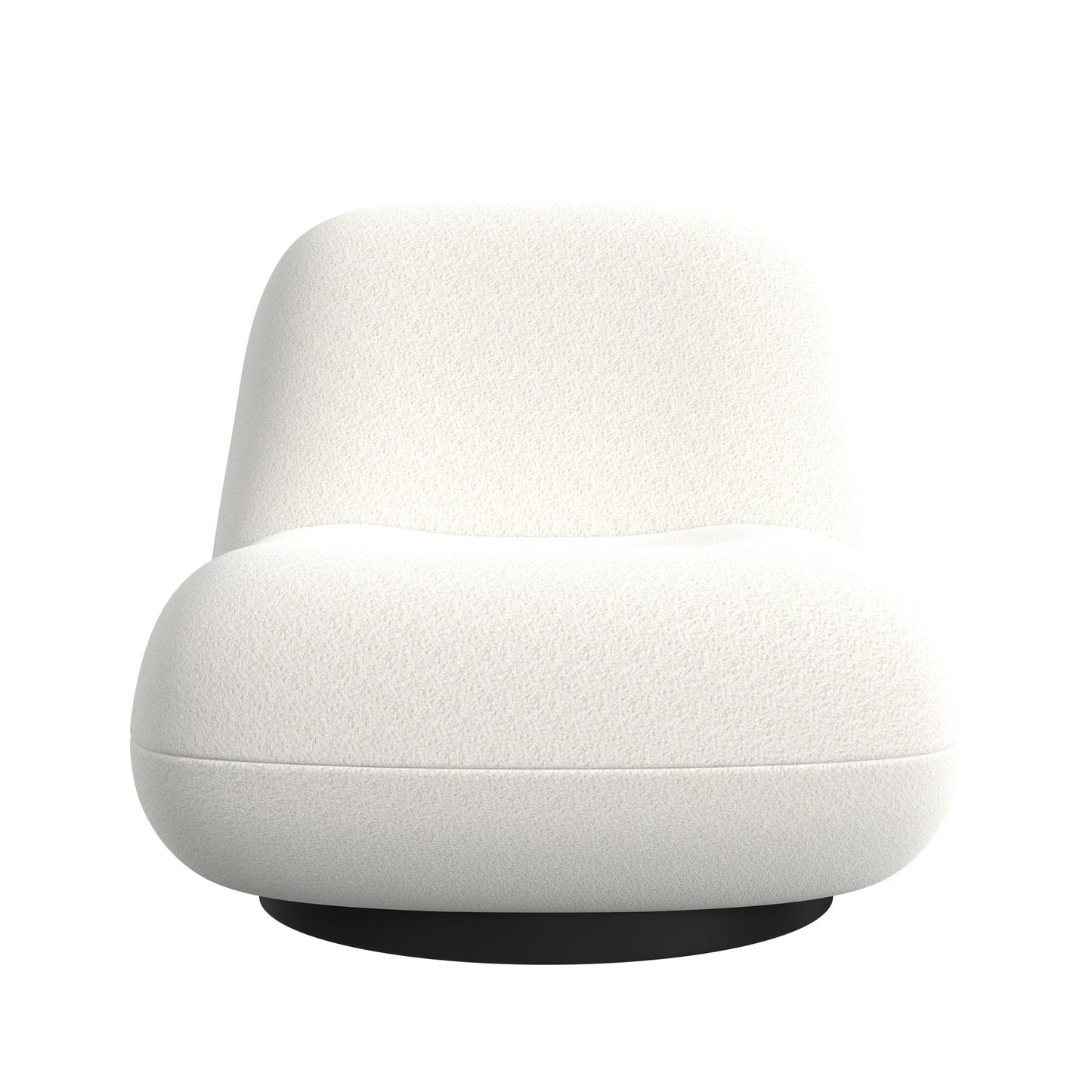 Crosby Boucle Swivel Chair - White