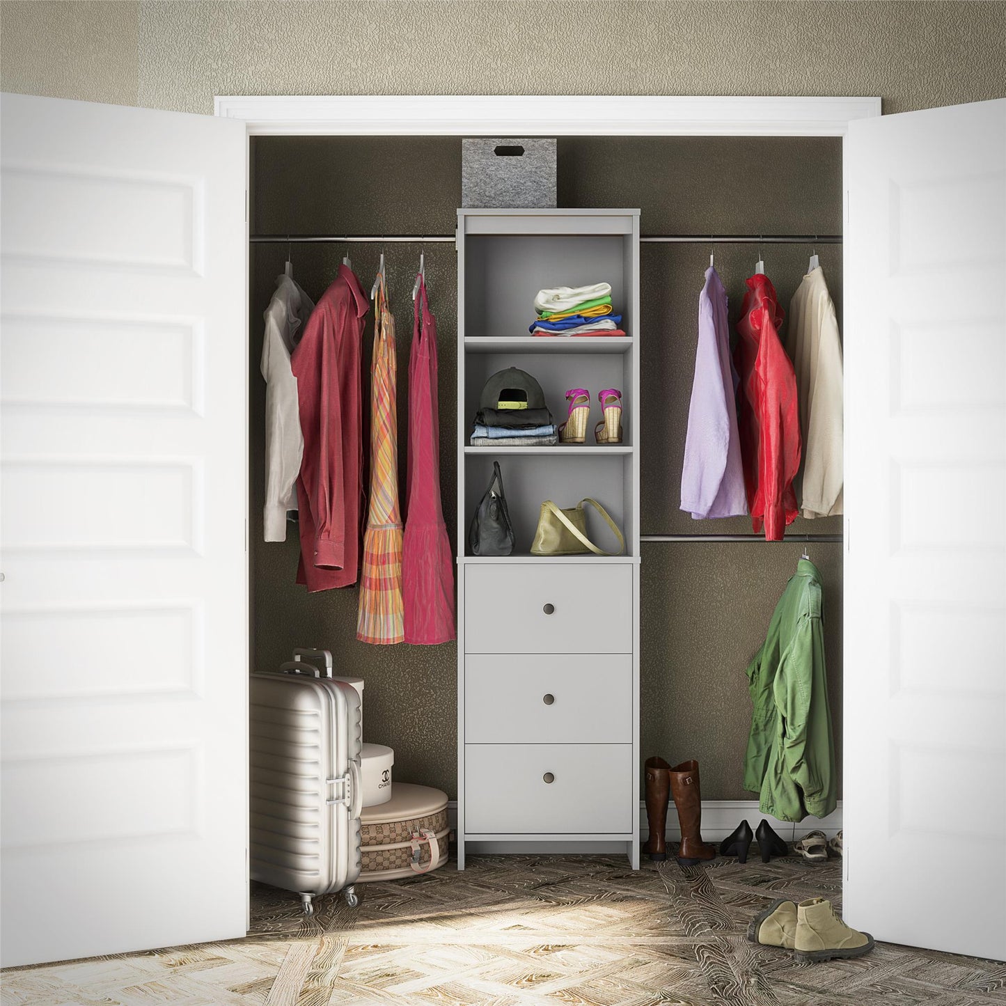 Beckett Closet Storage Organizer - Dove Gray