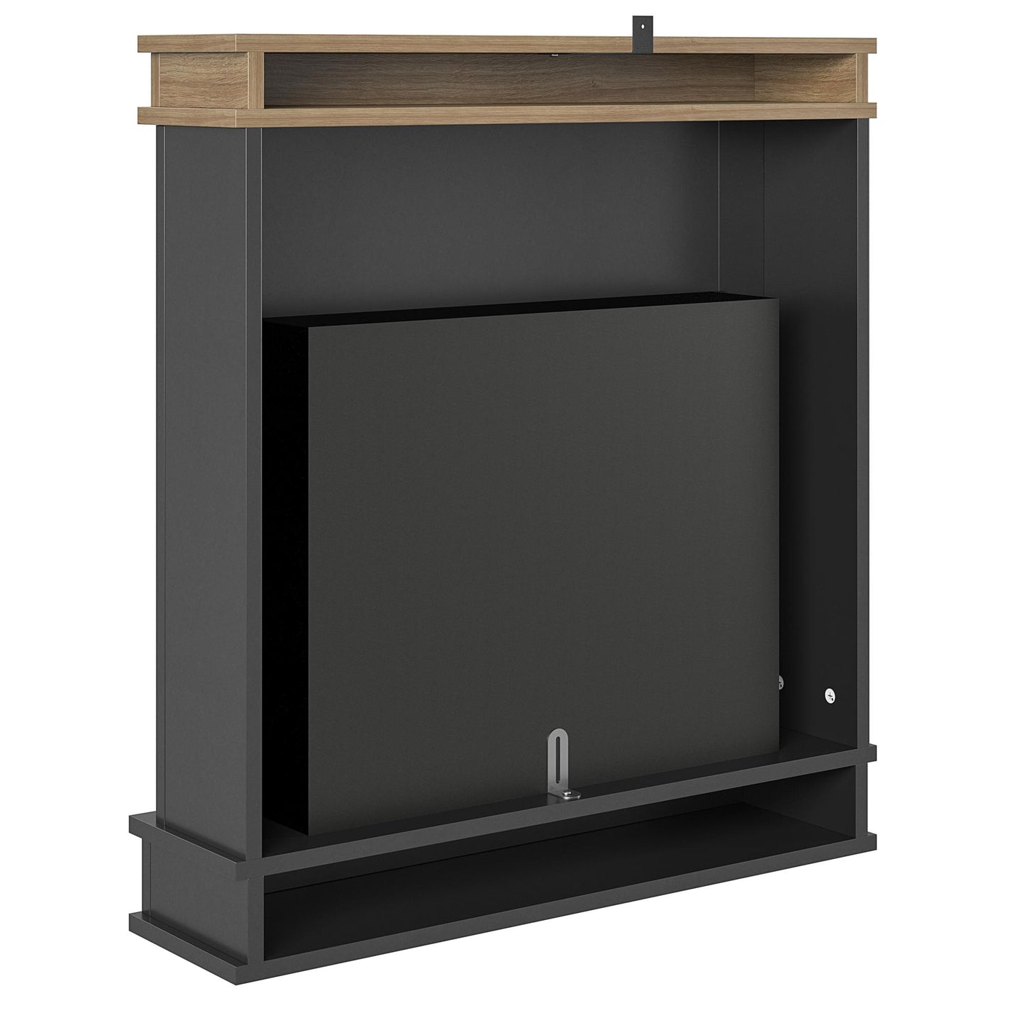 Mateo Electric Fireplace with Rustic Faux Wood Mantel and 23 Inch Fireplace Insert - Black
