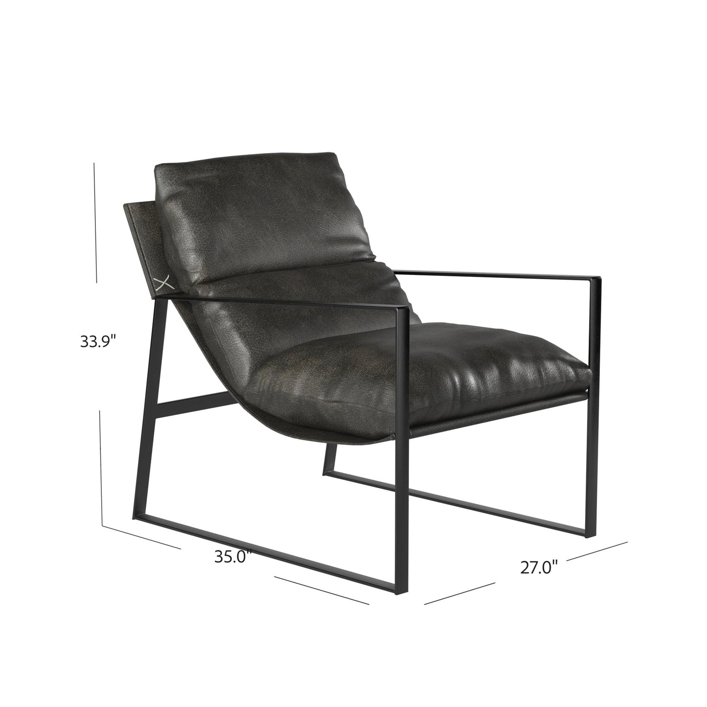 Varick Faux Leather Accent Chair - Espresso