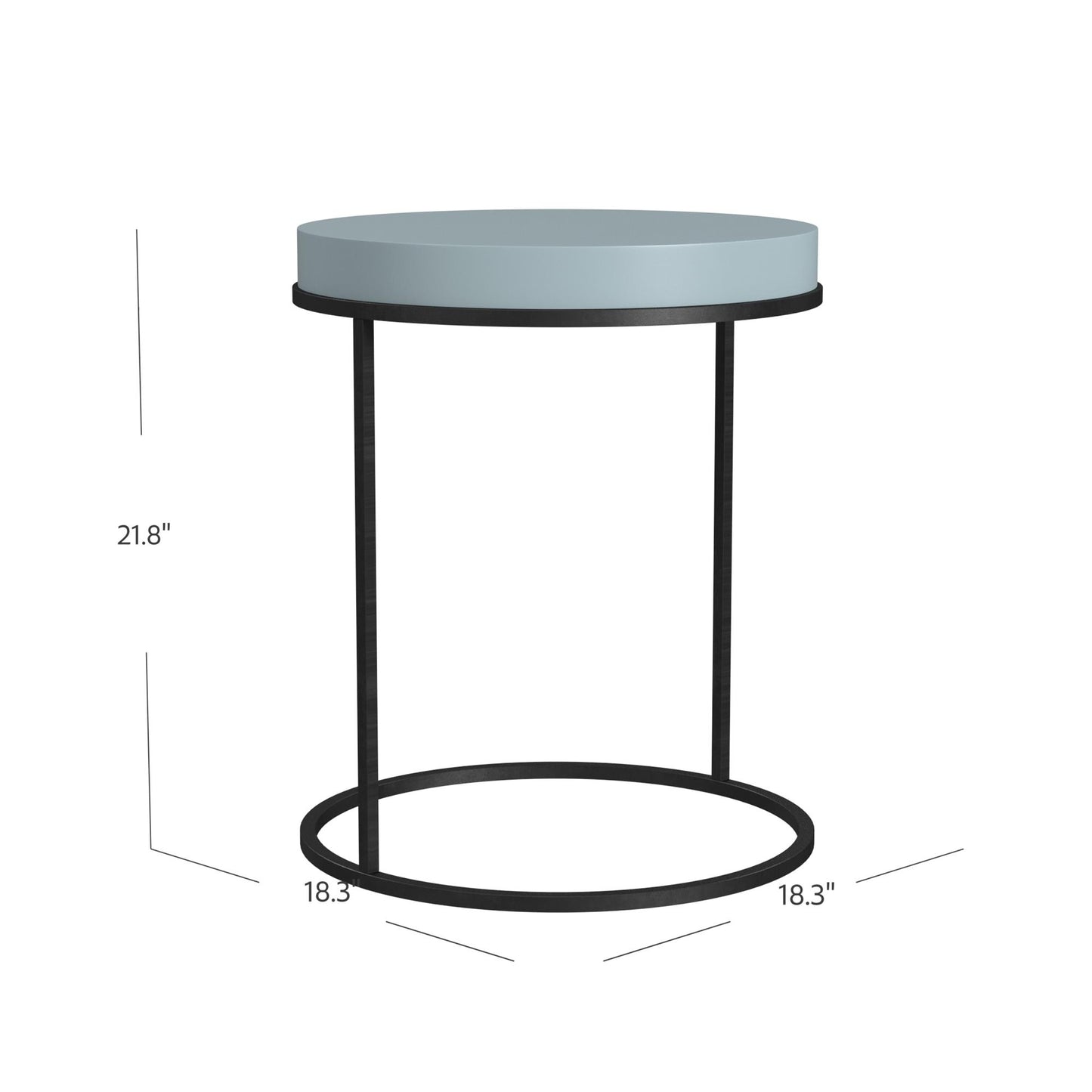 Perry Round Accent Table - Powder Blue