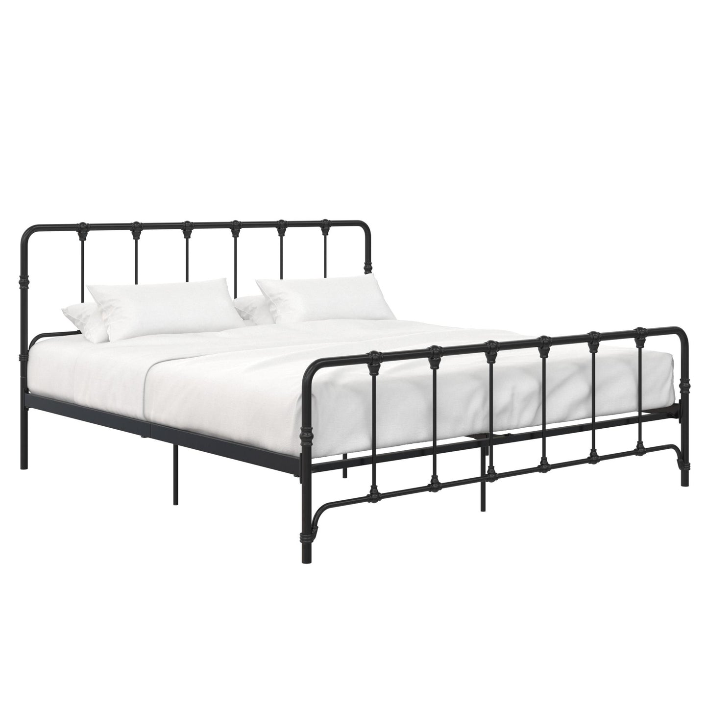 Mainstays Farmhouse Metal Bed, King, Black - Black - King