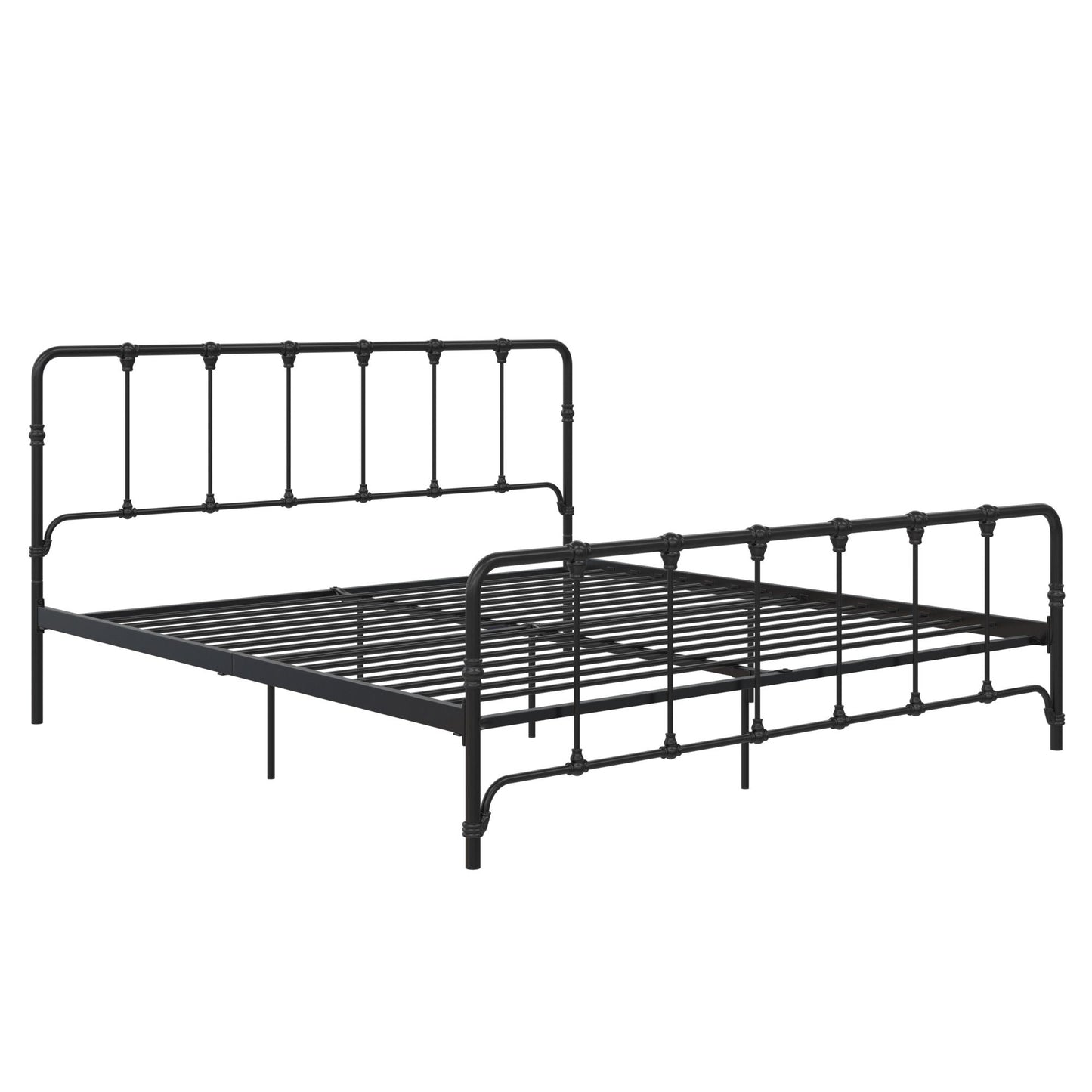 Mainstays Farmhouse Metal Bed, King, Black - Black - King