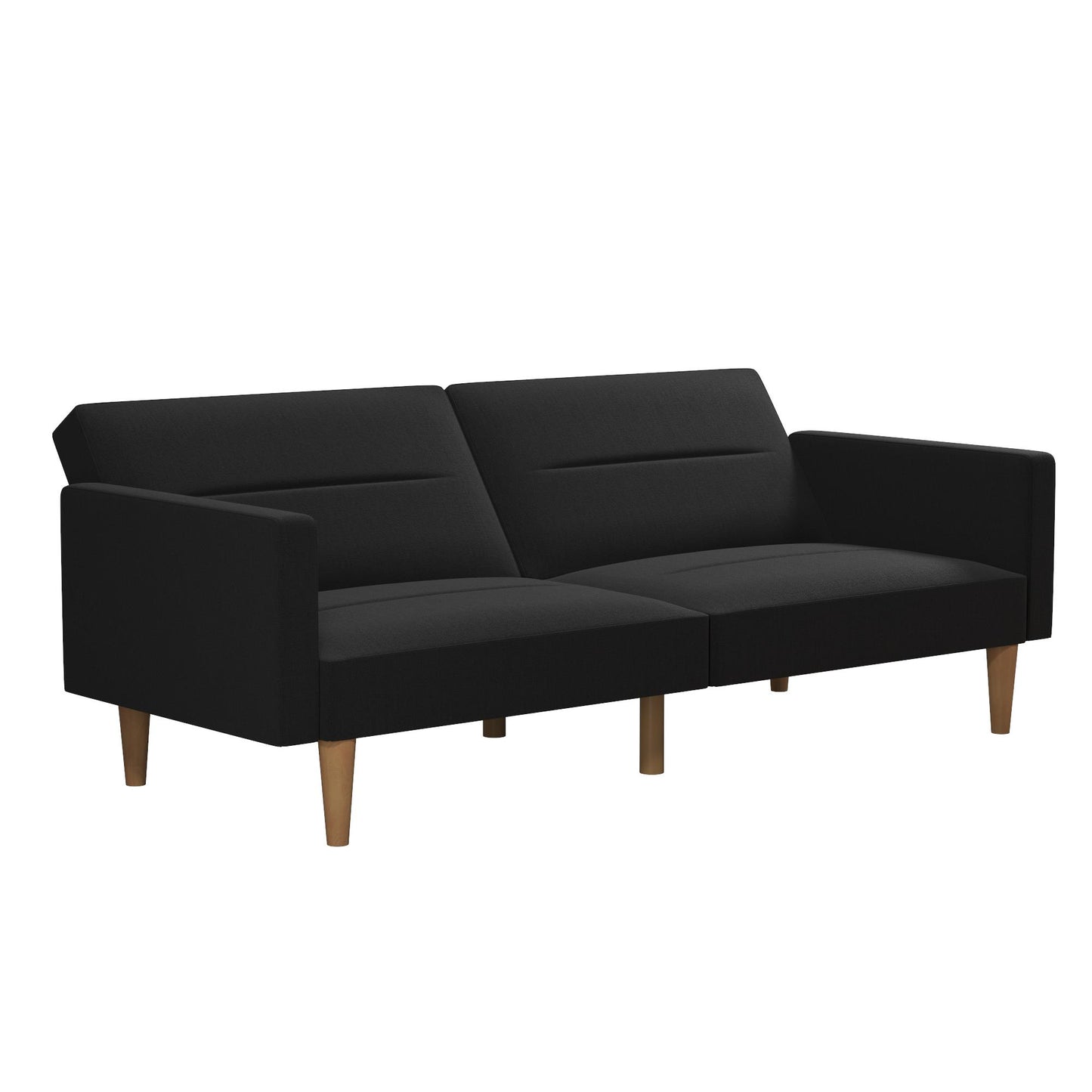 Mainstays Channel Tufted Futon, Black Linen - Black