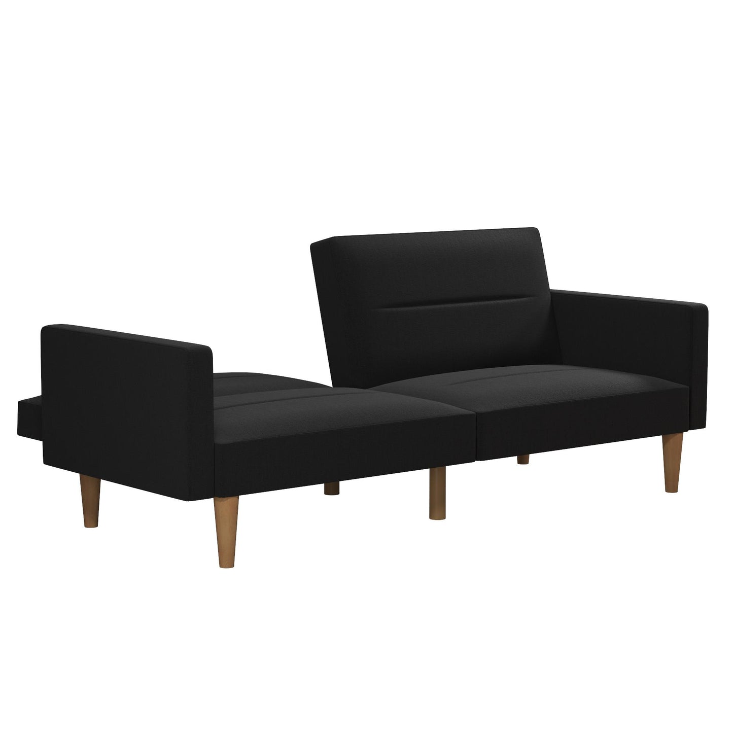 Mainstays Channel Tufted Futon, Black Linen - Black