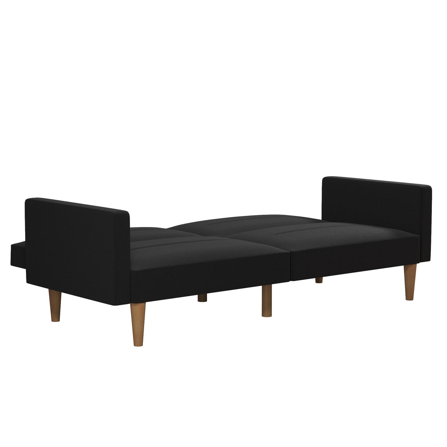 Mainstays Channel Tufted Futon, Black Linen - Black