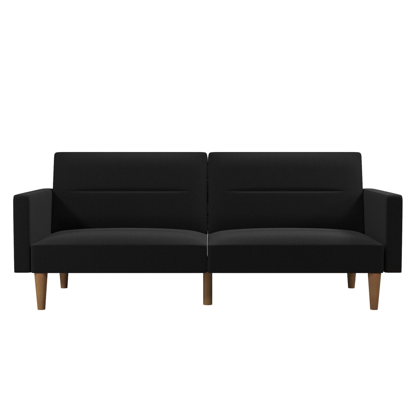 Mainstays Channel Tufted Futon, Black Linen - Black