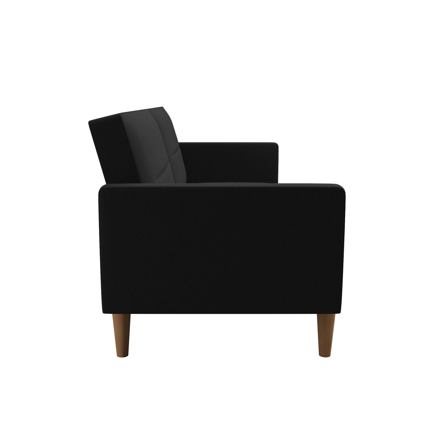 Mainstays Channel Tufted Futon, Black Linen - Black
