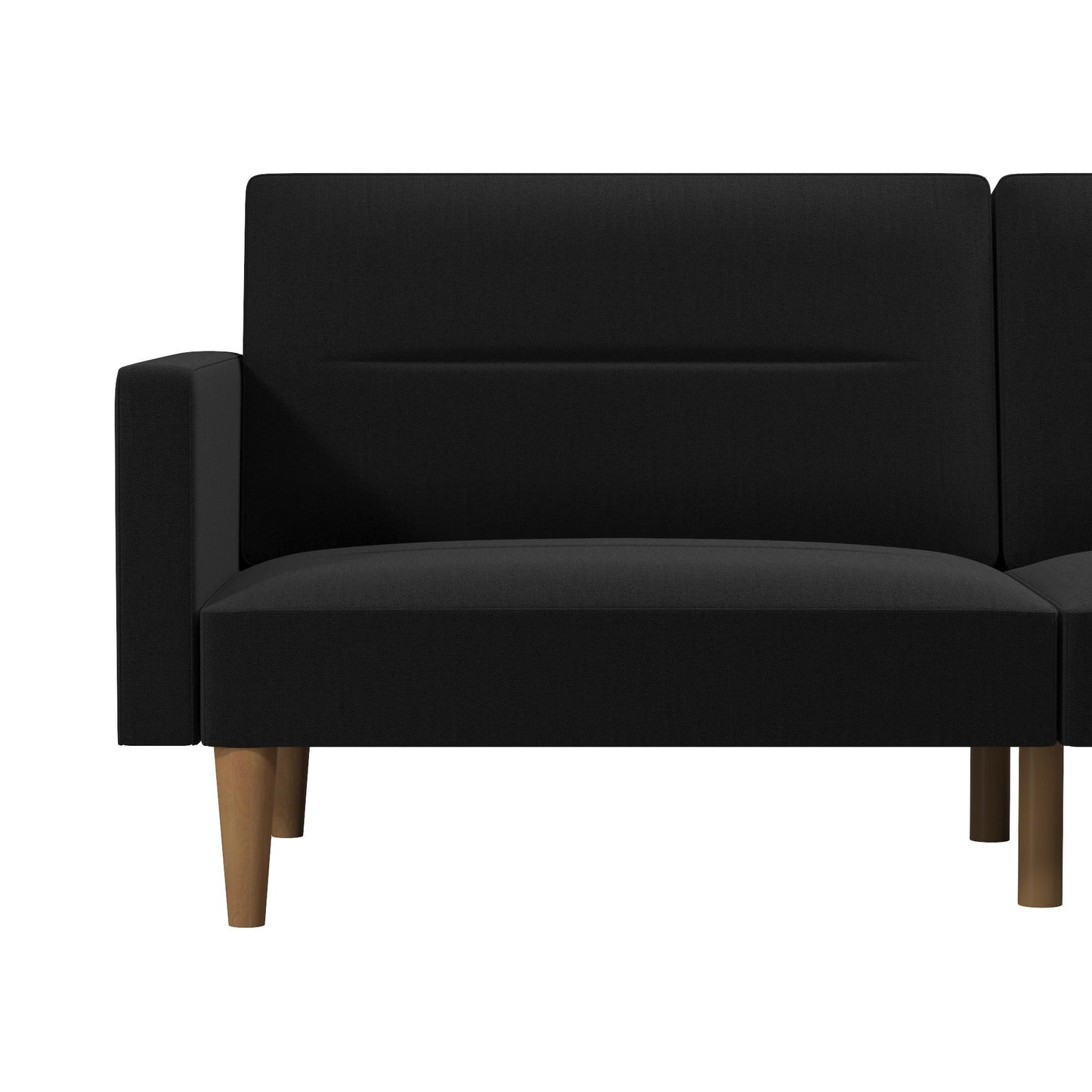 Mainstays Channel Tufted Futon, Black Linen - Black