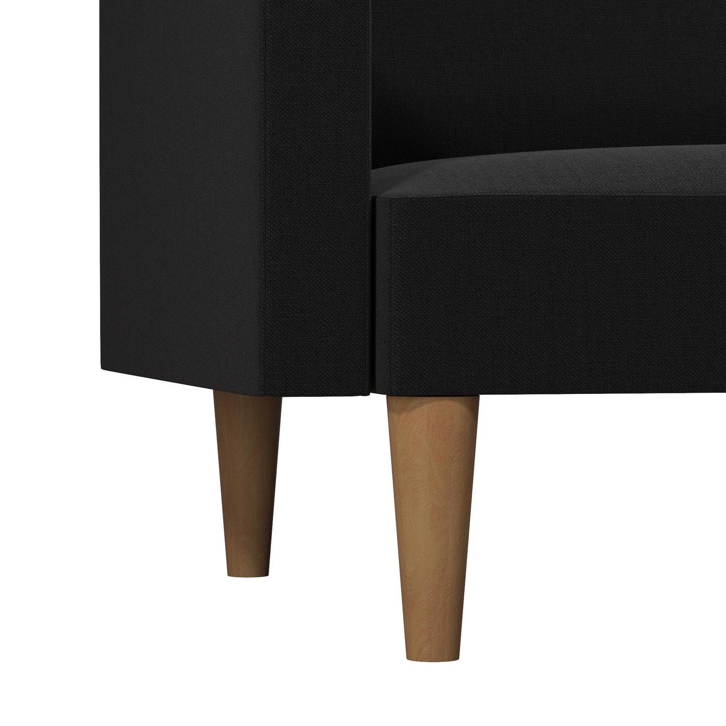 Mainstays Channel Tufted Futon, Black Linen - Black