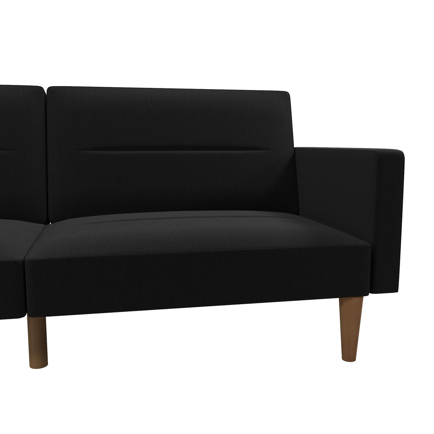 Mainstays Channel Tufted Futon, Black Linen - Black