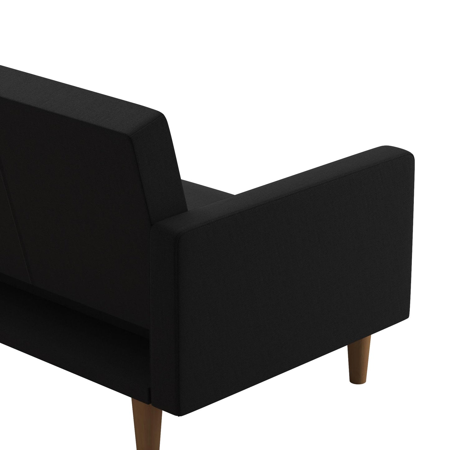 Mainstays Channel Tufted Futon, Black Linen - Black
