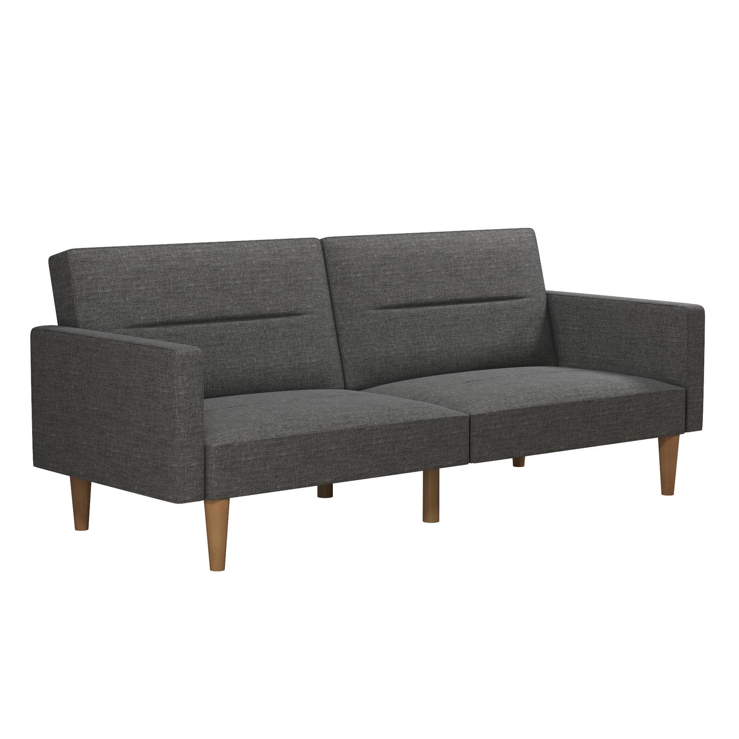 Mainstays Channel Tufted Futon, Gray Linen - Gray