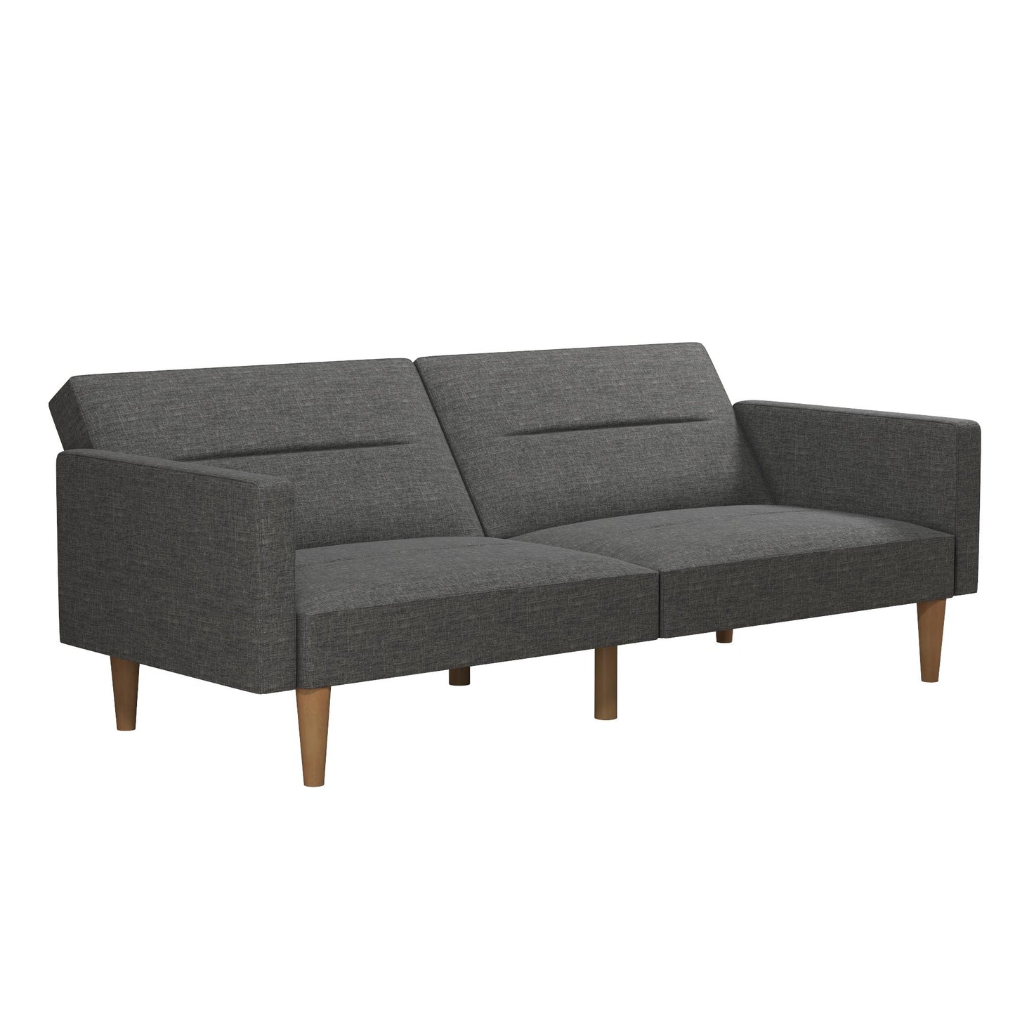 Mainstays Channel Tufted Futon, Gray Linen - Gray