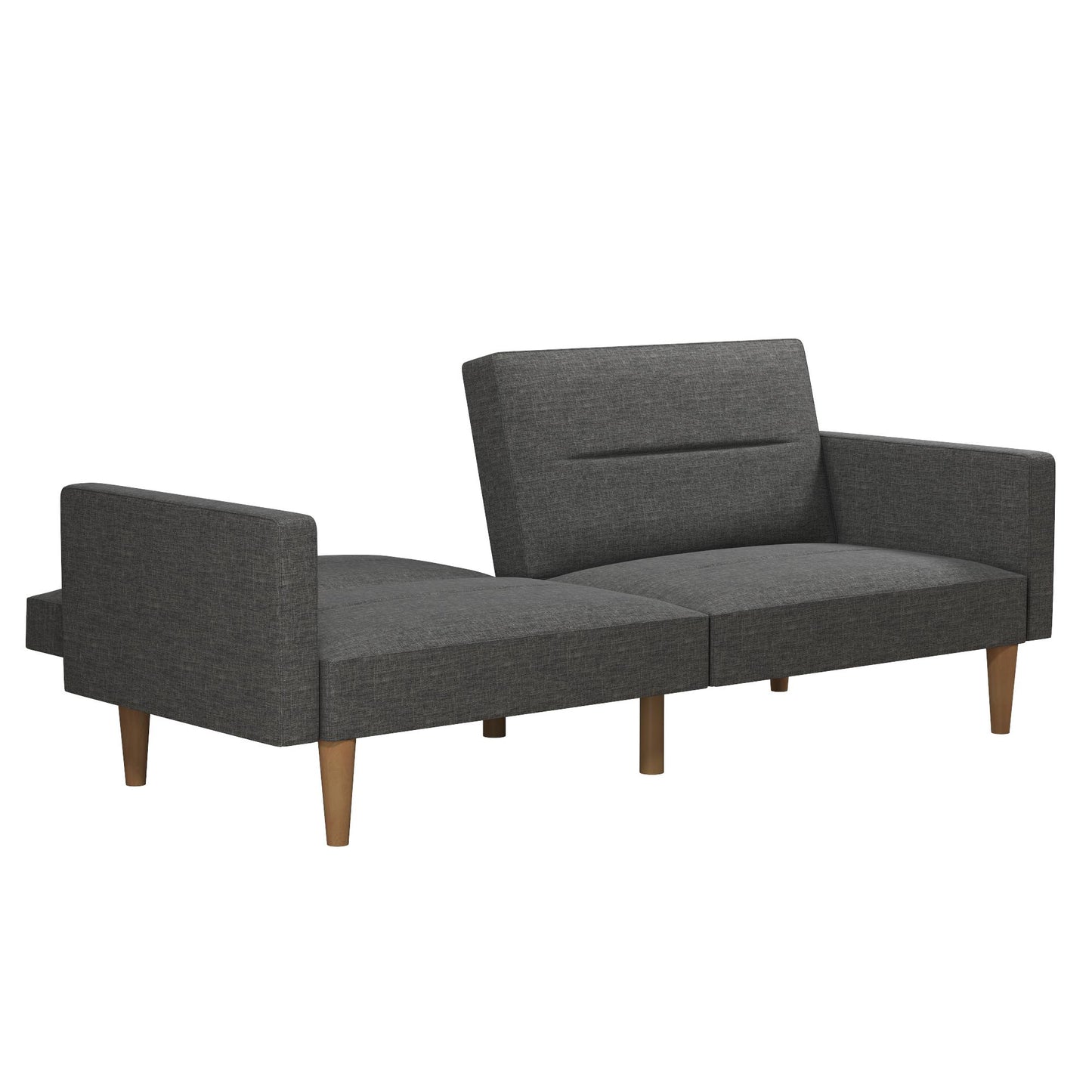 Mainstays Channel Tufted Futon, Gray Linen - Gray
