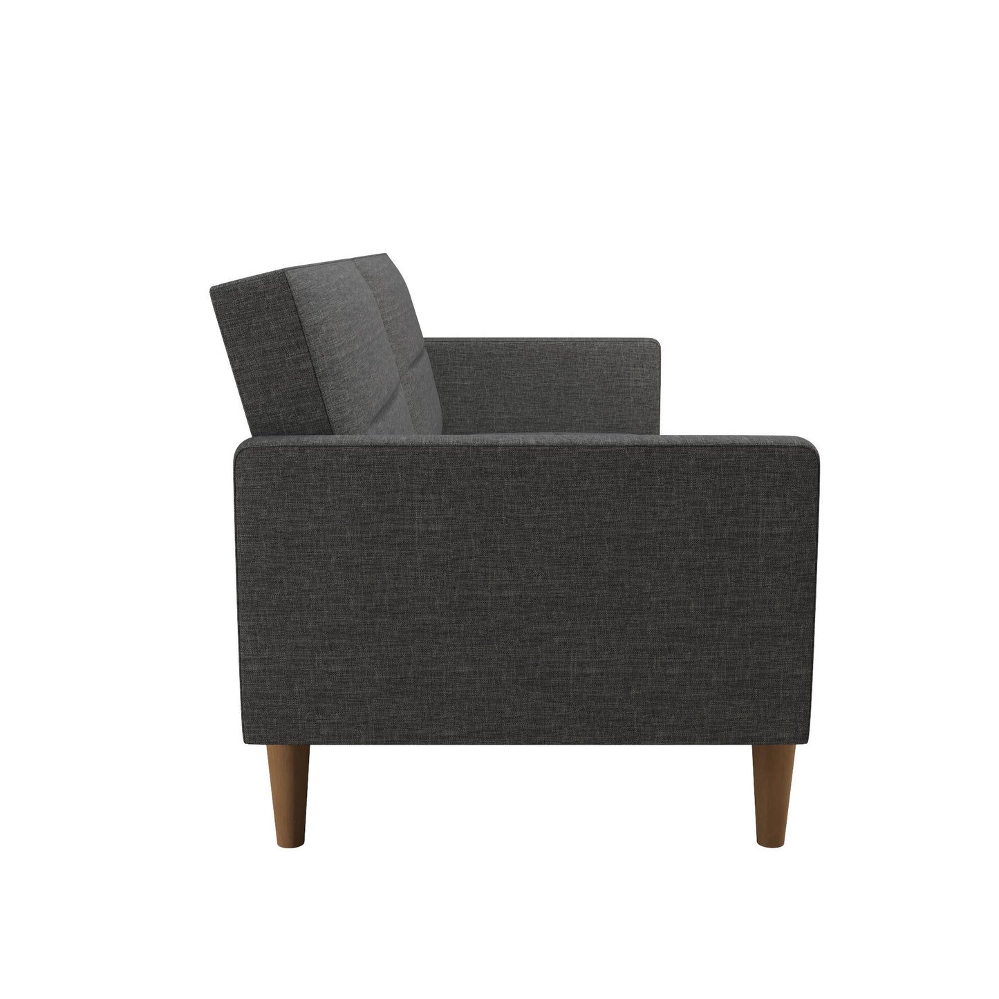 Mainstays Channel Tufted Futon, Gray Linen - Gray