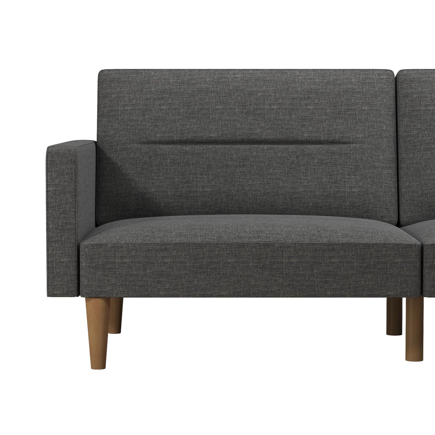 Mainstays Channel Tufted Futon, Gray Linen - Gray