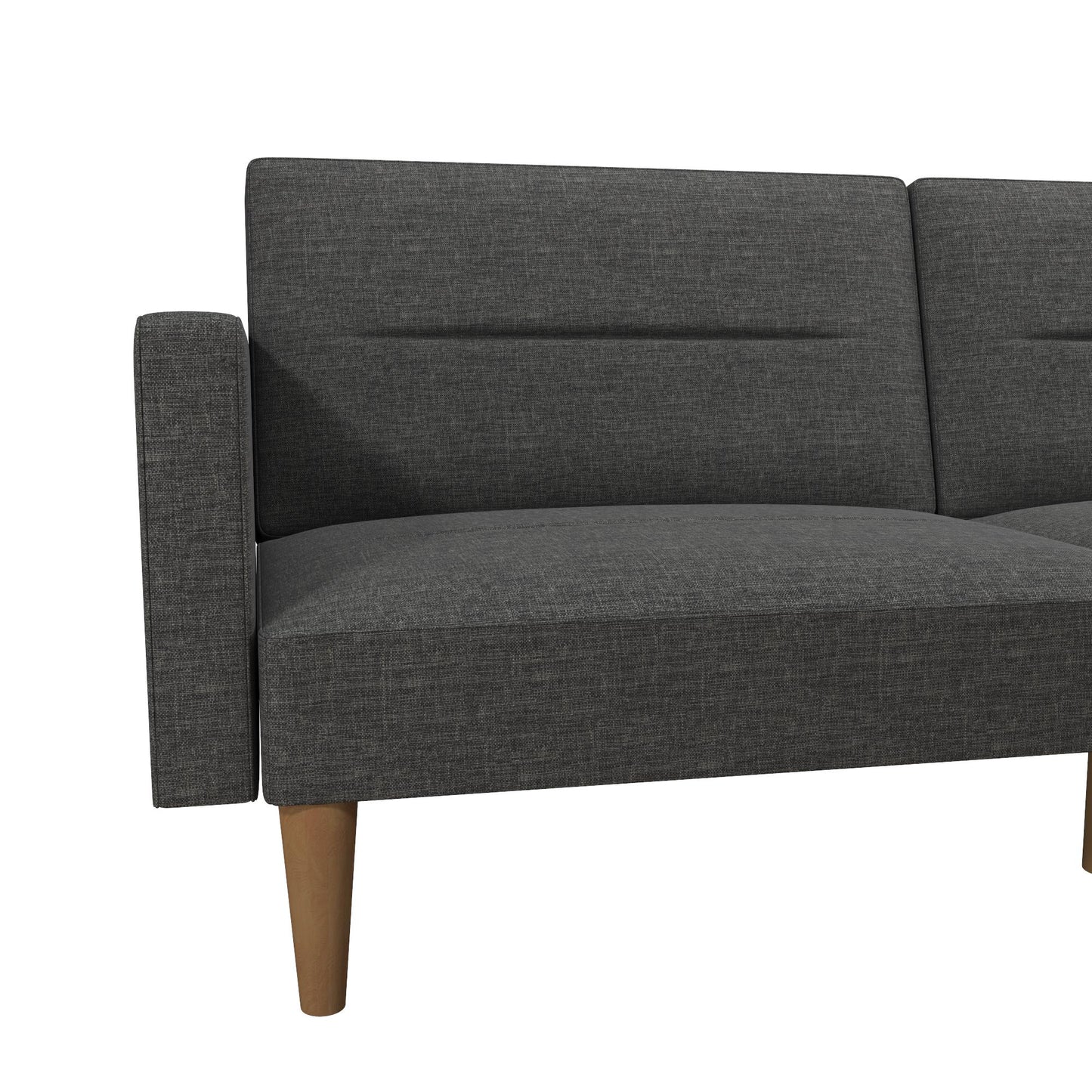 Mainstays Channel Tufted Futon, Gray Linen - Gray