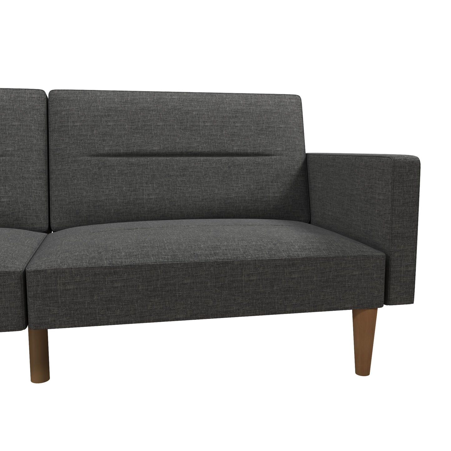 Mainstays Channel Tufted Futon, Gray Linen - Gray
