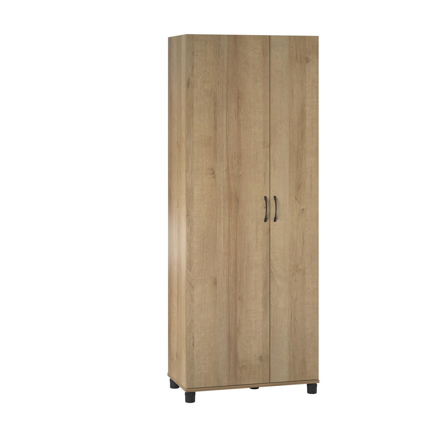 Basin Tall Asymmetrical Storage Cabinet with Adjustable Shelving and Feet - Natural