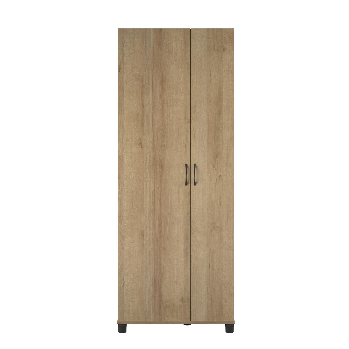 Basin Tall Asymmetrical Storage Cabinet with Adjustable Shelving and Feet - Natural