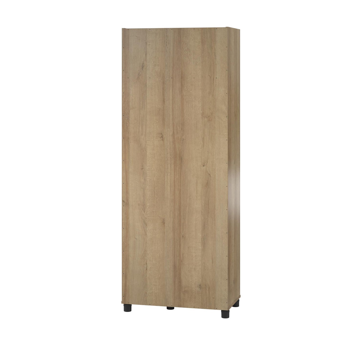 Basin Tall Asymmetrical Storage Cabinet with Adjustable Shelving and Feet - Natural
