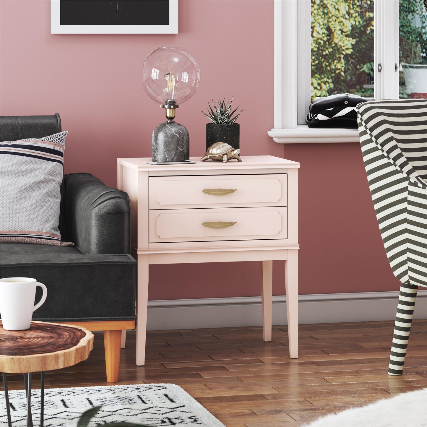 Stella Accent Table, Pale Pink - Pale Pink