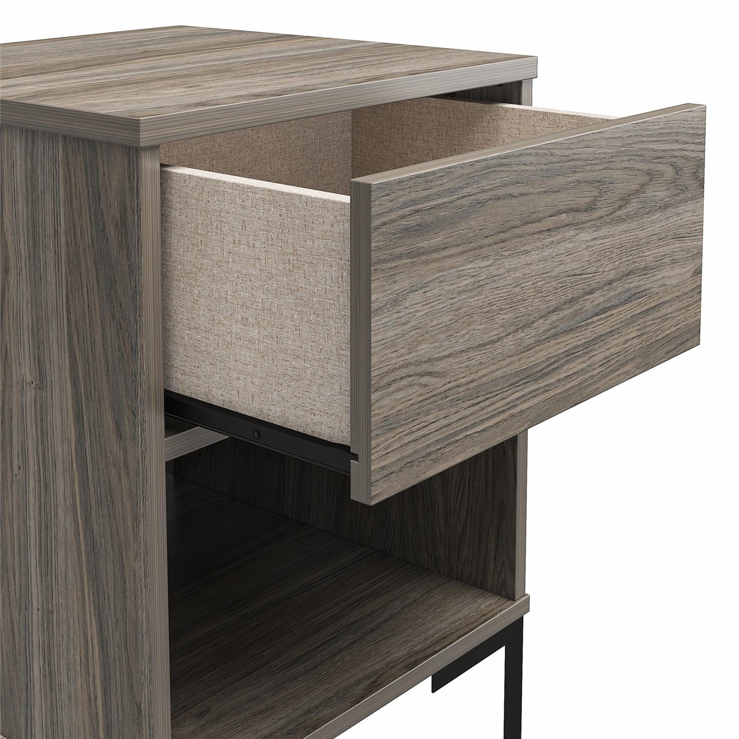 Ameriwood Home Leyden Nightstand, Weathered Oak - Weathered Oak