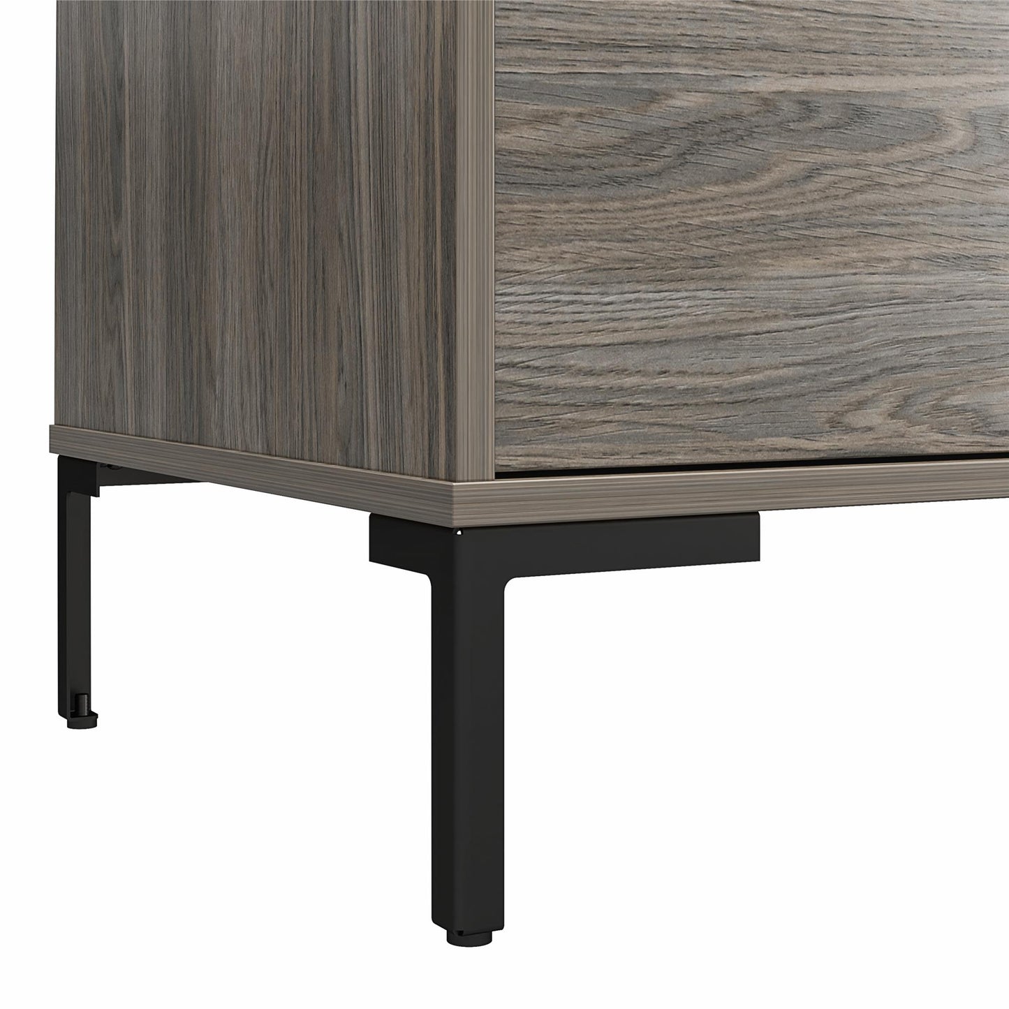 Ameriwood Home Leyden Wide 4 Drawer 2 Cubby Dresser, Weathered Oak - Weathered Oak