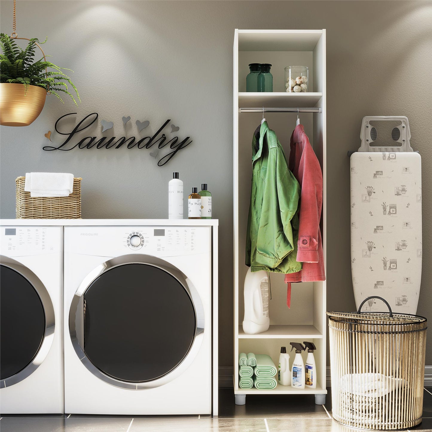 Basin 18" Wide Mudroom Cabinet with Adjustable Shelving - White